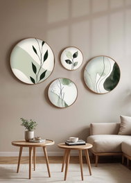 Wallity Huhu297 Conjunto de 4 Pinturas Decorativas en MDF Enmarcado